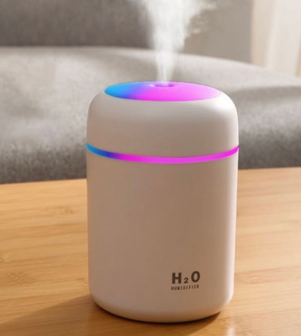 H2O Mini Hava Nemlendirici ve Aroma Difüzörü - LED Işıklı USB'li