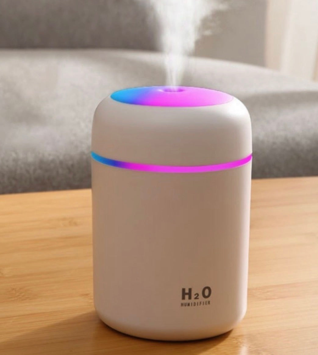H2O Mini Hava Nemlendirici ve Aroma Difüzörü - LED Işıklı USB'li