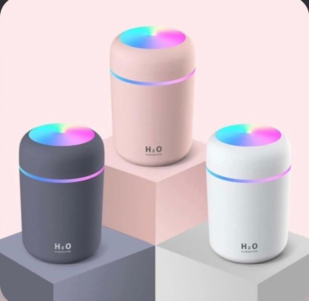 H2O Mini Hava Nemlendirici ve Aroma Difüzörü - LED Işıklı USB'li