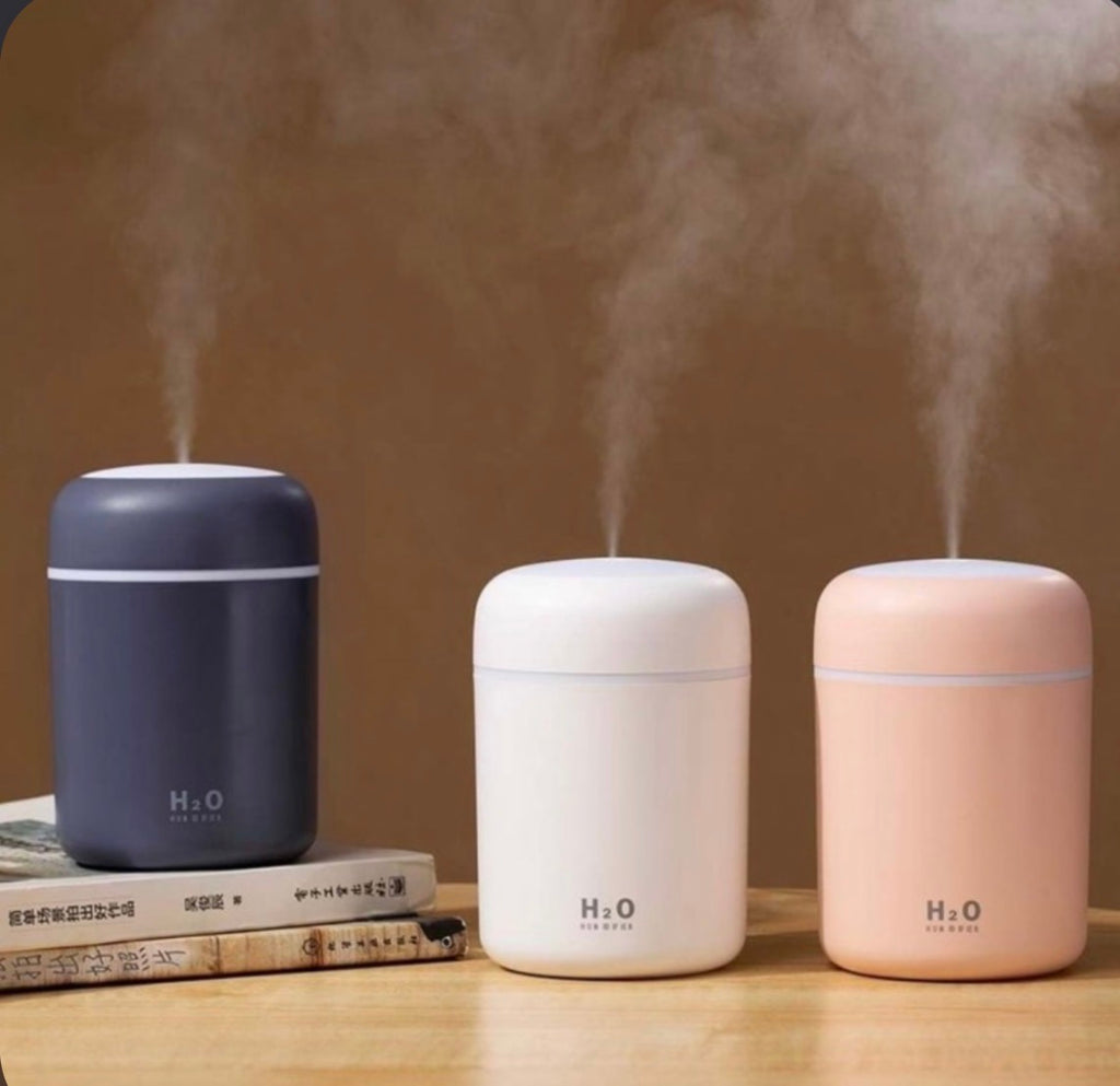 H2O Mini Hava Nemlendirici ve Aroma Difüzörü - LED Işıklı USB'li